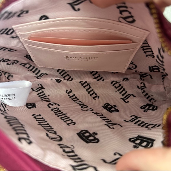 New Juicy Couture Romance Plum Berry Red Purple Wristlet Wallet Mini Bag Gold - Picture 4 of 4